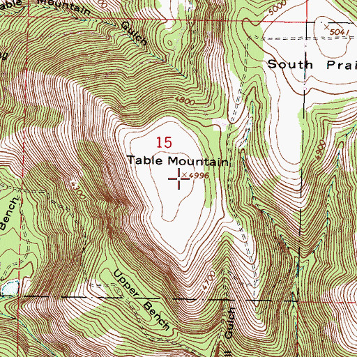 Topographic Map of Table Mountain, OR