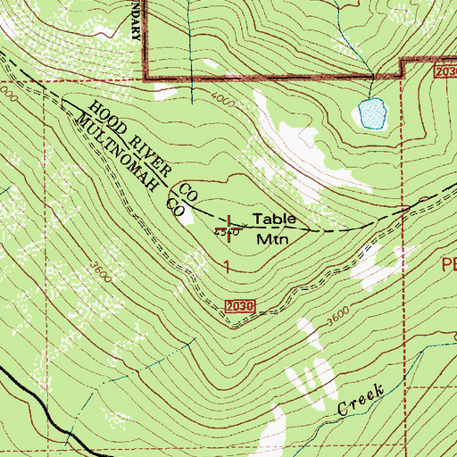 Topographic Map of Table Mountain, OR