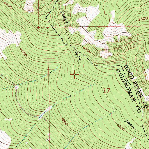 Topographic Map of Table Mountain Trail, OR