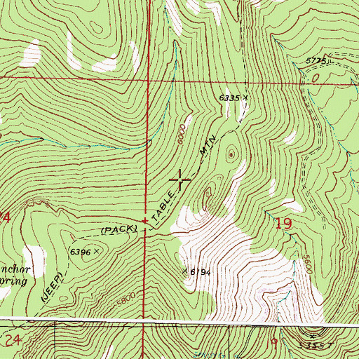 Topographic Map of Table Mountain Trail, OR