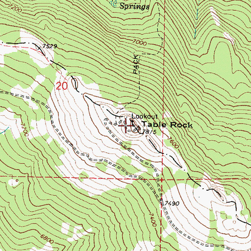 Topographic Map of Table Rock, OR