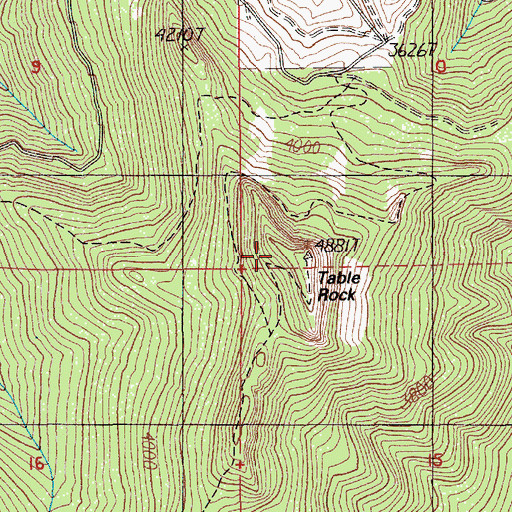 Topographic Map of Table Rock, OR