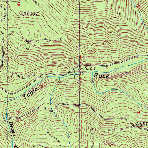 Topographic Map of Table Rock Fork, OR