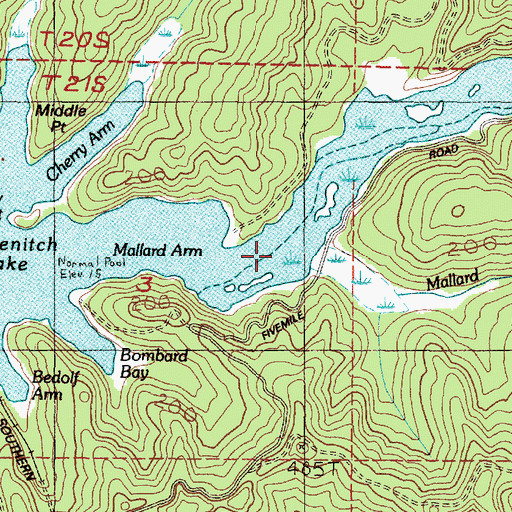 Topographic Map of Tahkenitch Lake, OR