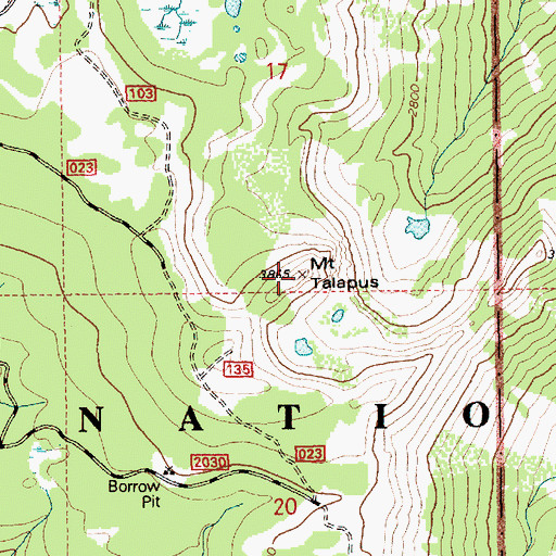 Topographic Map of Mount Talapus, OR