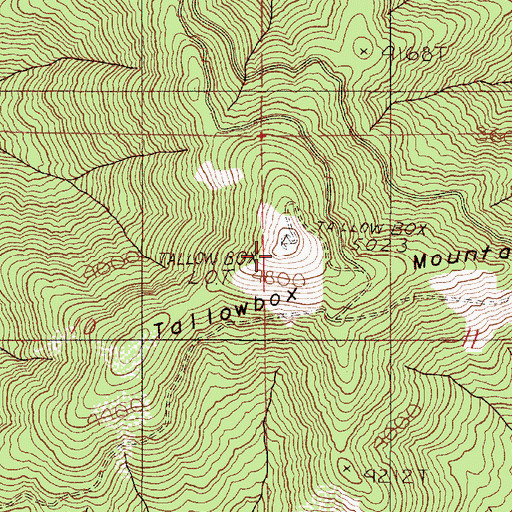 Topographic Map of Tallowbox Mountain, OR