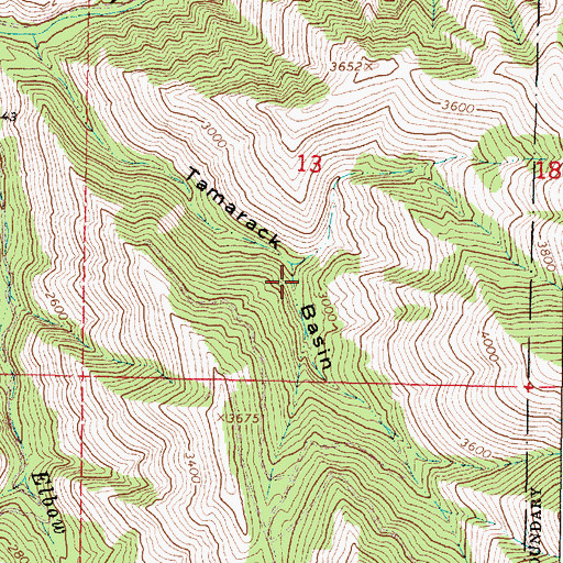 Topographic Map of Tamarack Basin, OR