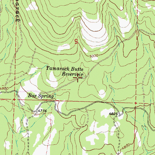 Topographic Map of Tamarack Butte Reservoir, OR