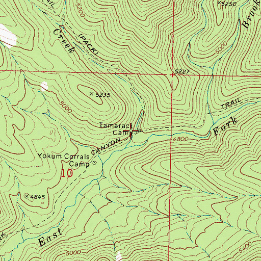Topographic Map of Tamarack Camp, OR