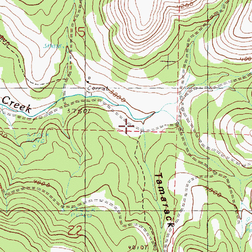 Topographic Map of Tamarack Canyon, OR