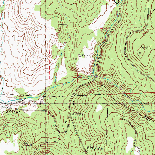 Topographic Map of Tamarack Creek, OR