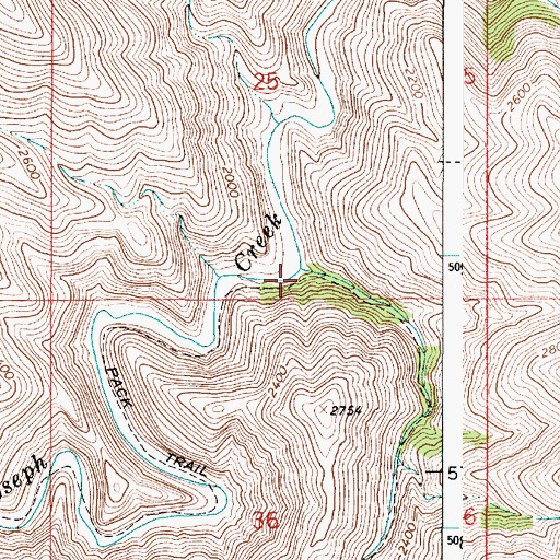 Topographic Map of Tamarack Creek, OR
