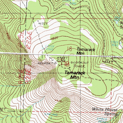 Topographic Map of Tamarack Mountain, OR