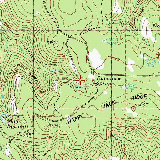 Topographic Map of Tamarack Spring, OR