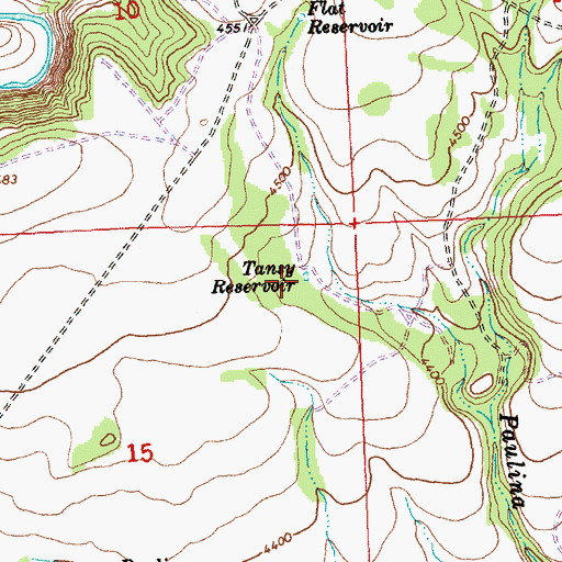 Topographic Map of Tansy Reservoir, OR