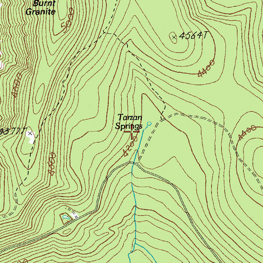 Topographic Map of Tarzan Springs, OR