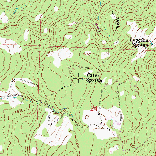 Topographic Map of Tate Spring, OR