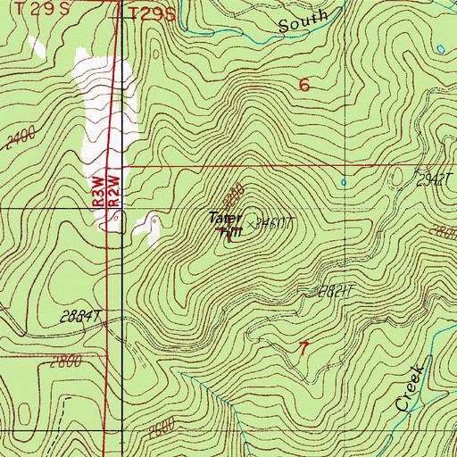 Topographic Map of Tater Hill, OR