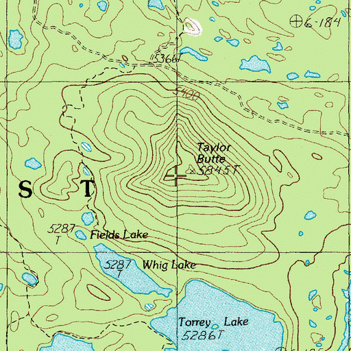 Topographic Map of Taylor Butte, OR