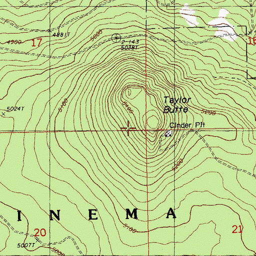 Topographic Map of Taylor Butte, OR