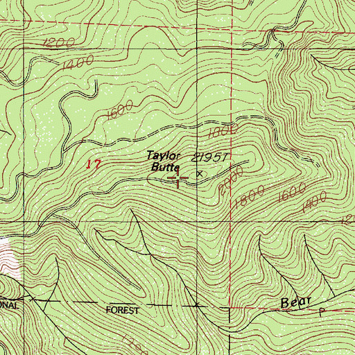 Topographic Map of Taylor Butte, OR
