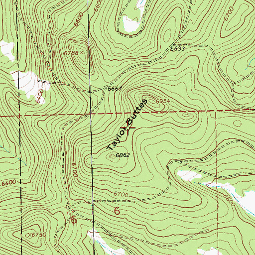 Topographic Map of Taylor Buttes, OR