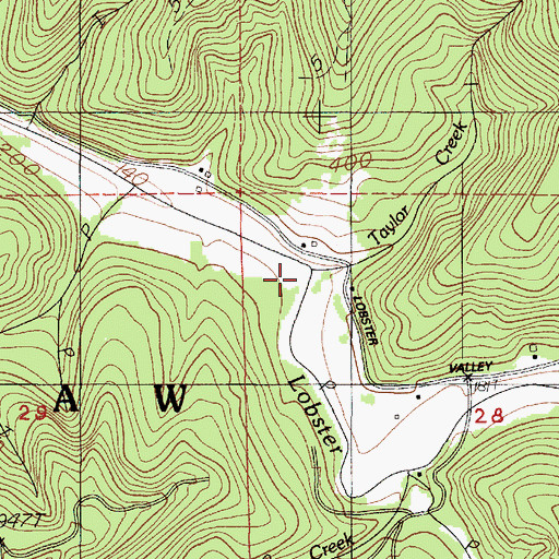 Topographic Map of Taylor Creek, OR