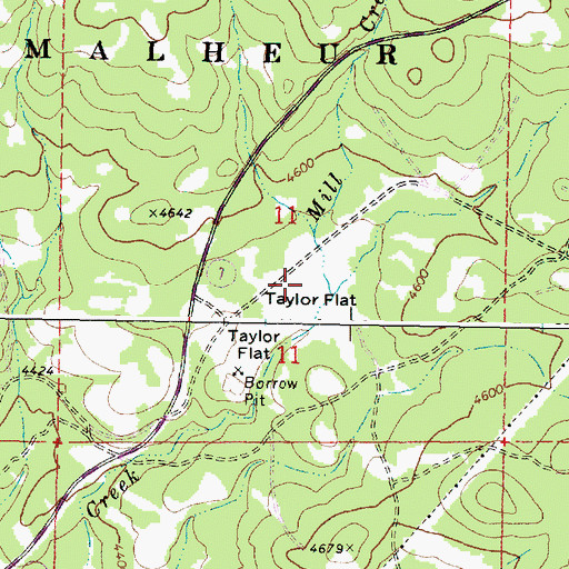 Topographic Map of Taylor Flat, OR