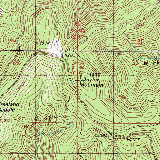 Topographic Map of Taylor Mountain, OR