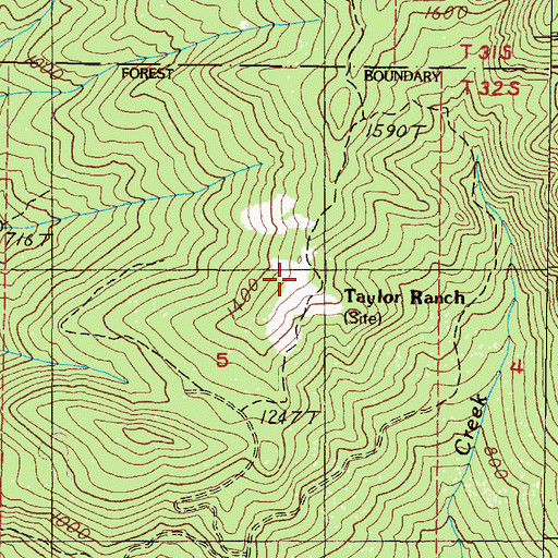 Topographic Map of Taylor Ranch, OR