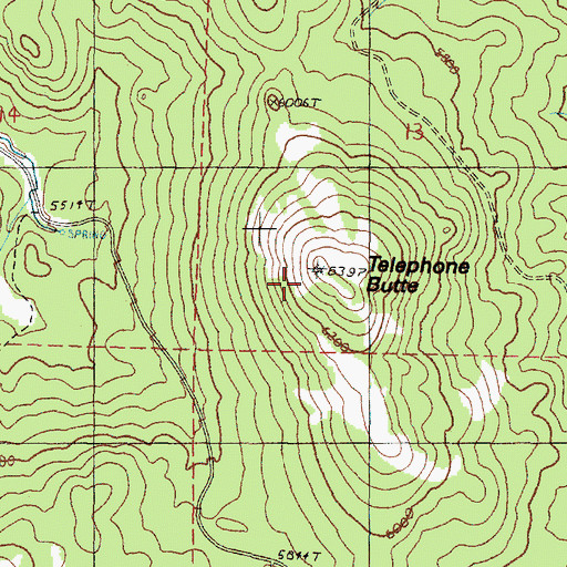 Topographic Map of Telephone Butte, OR