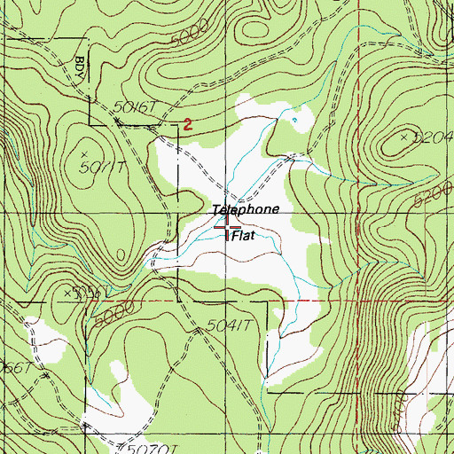 Topographic Map of Telephone Flat, OR