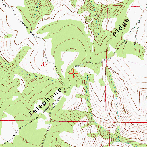 Topographic Map of Telephone Ridge, OR
