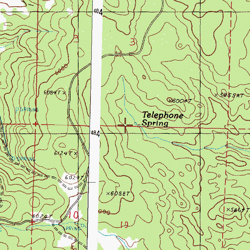 Topographic Map of Telephone Spring, OR
