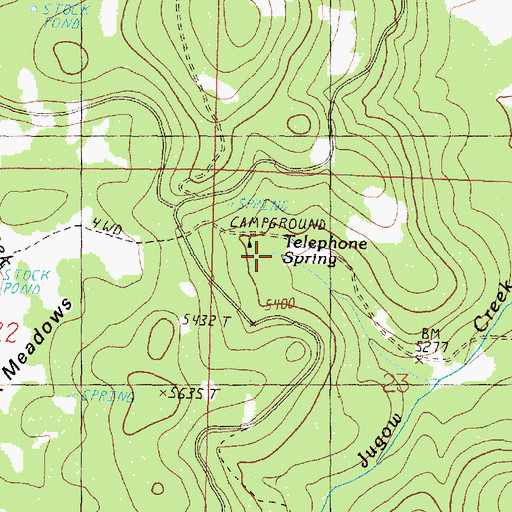 Topographic Map of Telephone Spring, OR