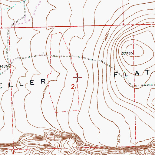 Topographic Map of Teller Flat, OR