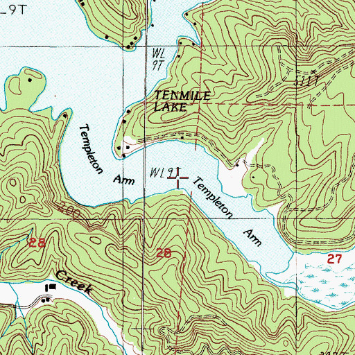Topographic Map of Templeton Arm, OR
