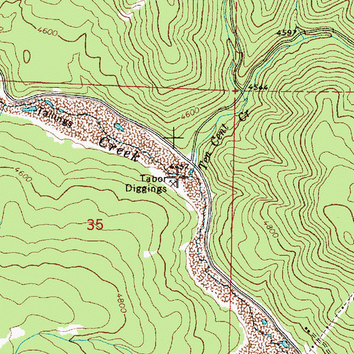 Topographic Map of Ten Cent Creek, OR