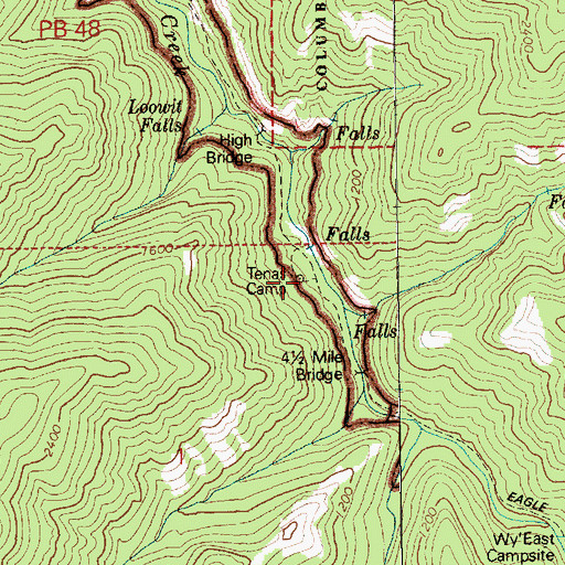 Topographic Map of Tenas Camp (historical), OR