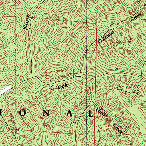 Topographic Map of Coleman Creek, OR