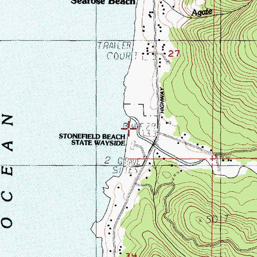 Topographic Map of Tenmile Creek, OR