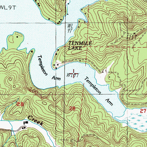 Topographic Map of Tenmile Lake, OR