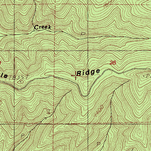 Topographic Map of Tenmile Ridge, OR