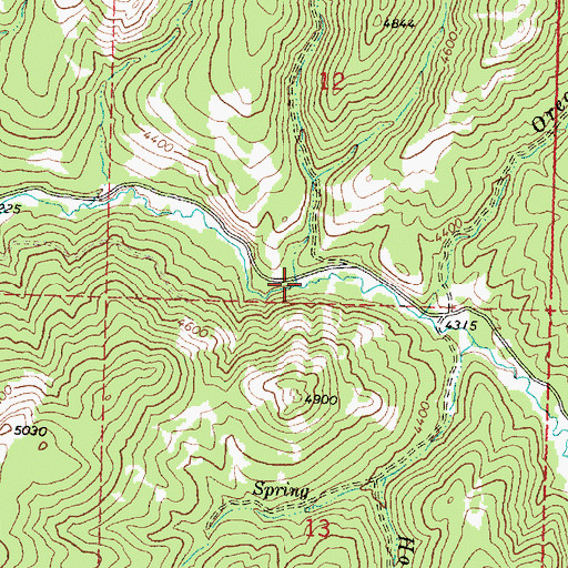 Topographic Map of Tennessee Creek, OR