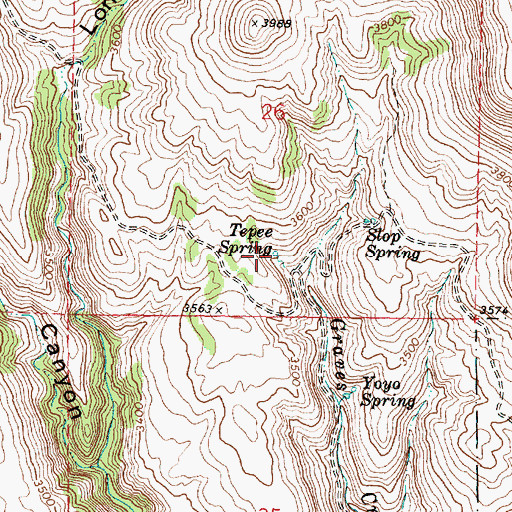 Topographic Map of Tepee Spring, OR