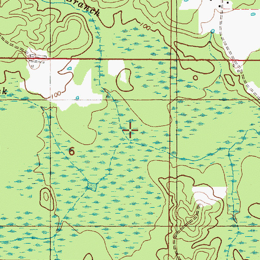 Topographic Map of Buck Branch, AL