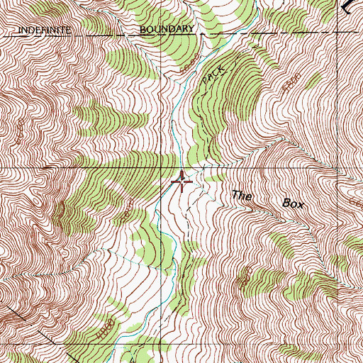 Topographic Map of The Box, OR