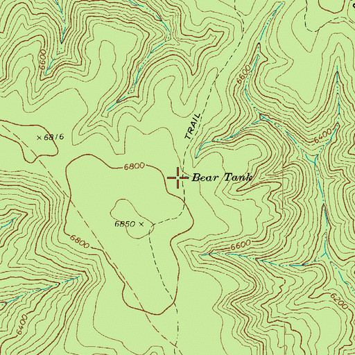 Topographic Map of Bear Tank, AZ