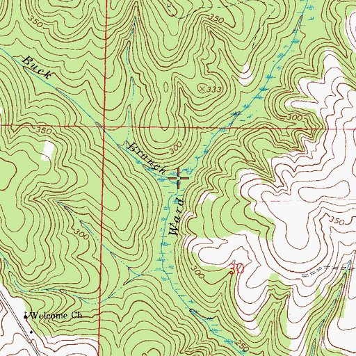 Topographic Map of Buck Branch, AL