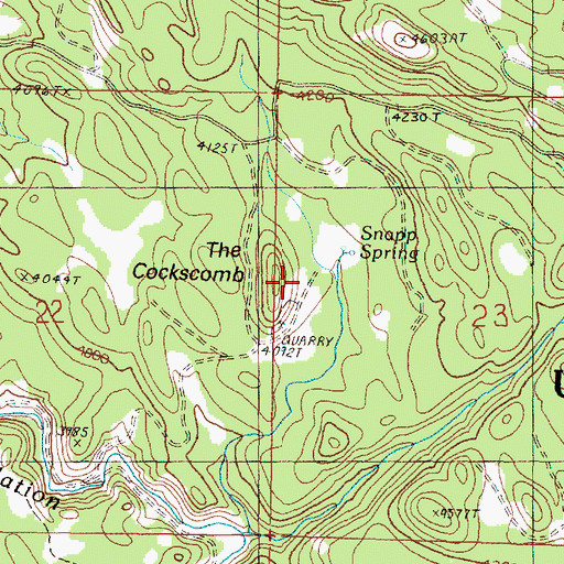 Topographic Map of The Cockscomb, OR